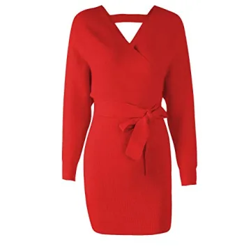 Shop Mansy Sexy Cocktail Batwing Mini Dress Red