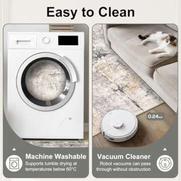 Area Rug Living Room Rugs - 5x7 Modern Abstract Soft Indoor Neutral Washable Rug Stain Resistant Non-Slip Low Pile Carpet for Bedroom Dining Room Home Office - Charcoal Grey