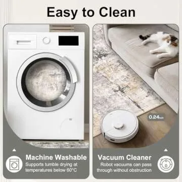 Area Rug Living Room Rugs - 5x7 Modern Abstract Soft Indoor Neutral Washable Rug Stain Resistant Non-Slip Low Pile Carpet for Bedroom Dining Room Home Office - Charcoal Grey