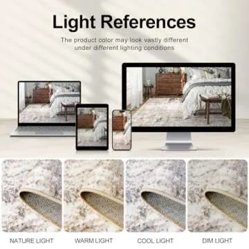 Area Rug Living Room Rugs - 5x7 Modern Abstract Soft Indoor Neutral Washable Rug Stain Resistant Non-Slip Low Pile Carpet for Bedroom Dining Room Home Office - Charcoal Grey