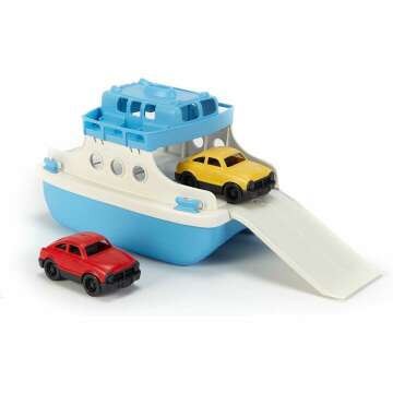 Green Toys Ferry Boat with Cars for Kids' Bathtime Fun