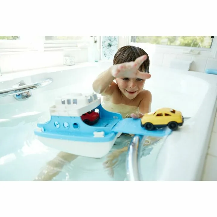 Green Toys Ferry Boat with Cars for Kids' Bathtime Fun