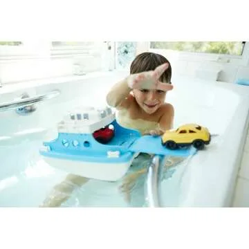 Green Toys Ferry Boat with Cars for Kids' Bathtime Fun