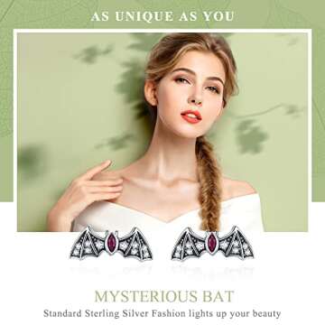 Bat Halloween Stud Earrings - Shysnow 925 Silver Jewelry