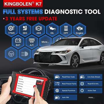 KINGBOLEN K7 OBD2 Scanner Bluetooth: 3-Year Fr-ee Update, 2025 Bidirectional Scan Tool with ECU Coding, 31+ Resets, FCA AutoAuth, Crankshaft Relearn/Active Test, Car Diagnostic Scanner for All Systems