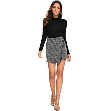 WDIRARA Women's Casual Mini Plaid Wrap Skirt - Stylish Comfort