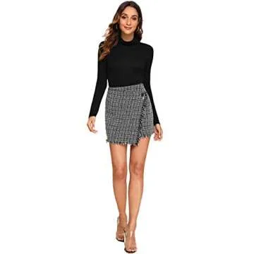 WDIRARA Women's Casual Mini Plaid Wrap Skirt - Stylish Comfort