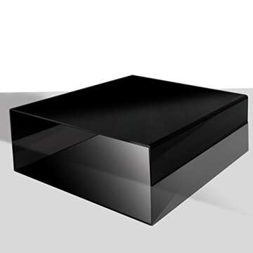 Julius Studio 2 Pcs 9.5 x 9.5 Inch Tabletop Acrylic Reflective Display Black & White for Product Photography, JSAG373