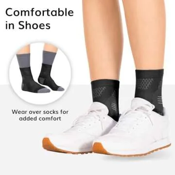 BraceAbility Neuropathy Socks (Pair) - Peripheral Neuritis Compression Diabetic Toeless Foot Sleeves for Nerve Damage Pain in Feet, Ankle Gout, Plantar Fasciitis Relief Brace for Men and Women (S - Black)