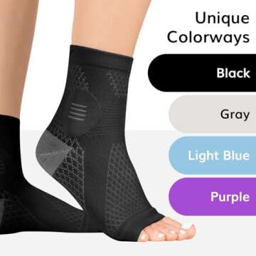 BraceAbility Neuropathy Socks (Pair) - Peripheral Neuritis Compression Diabetic Toeless Foot Sleeves for Nerve Damage Pain in Feet, Ankle Gout, Plantar Fasciitis Relief Brace for Men and Women (S - Black)