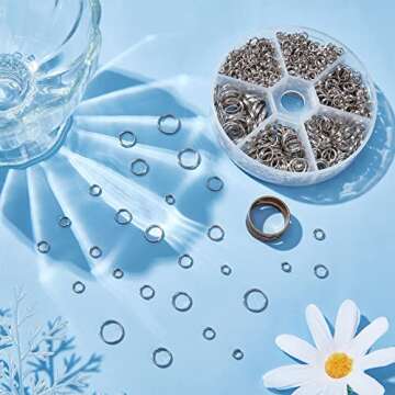 PH PandaHall Jewelry Making Jump Ring, 900 Pcs 6 Sizes Iron Split Rings 18 Gauge Double Loop Jump Ri...