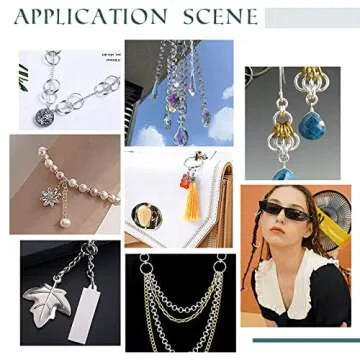 PH PandaHall Jewelry Making Jump Ring, 900 Pcs 6 Sizes Iron Split Rings 18 Gauge Double Loop Jump Ring 4/5/6/7/8/10mm Jewelry Connector with Opener Tool for Earring Bracelet, Platinum