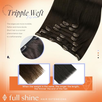 Full Shine Clip-In Hair Extensions 22 Inch Real Remy Hair