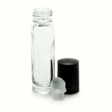 24 Clear 10 ml Glass Roll-On Bottles for Essential Oils