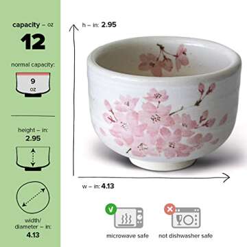 aprikalife - Traditional Japanese Matcha Tea Bowl, Handcrafted Ceramic, Tea Ceremony Cup, White Glaz...