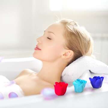 Bath Soap Rose Flower - Rose Petals for Bath, Floral Scented Soap Rose Petals Body Soap in Gift Box for Valentine's Day Anniversary Birthday Mothers Day, Gifts for Her (18 Pcs Colorful)