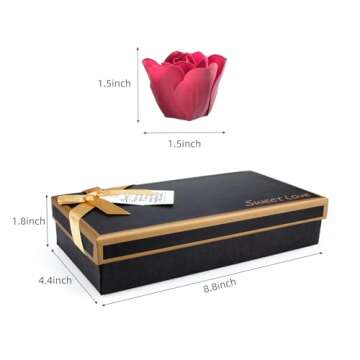 Bath Soap Rose Flower - Rose Petals for Bath, Floral Scented Soap Rose Petals Body Soap in Gift Box for Valentine's Day Anniversary Birthday Mothers Day, Gifts for Her (18 Pcs Colorful)