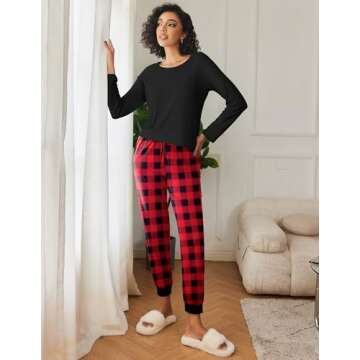 Cozy Ekouaer 2 Pack Women's Pajamas Set, Long Sleeve PJs