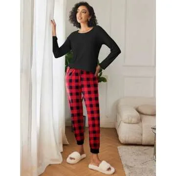 Cozy Ekouaer 2 Pack Women's Pajamas Set, Long Sleeve PJs