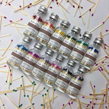 Banter & Bliss™ Match Bottle with Striker · 60 Rainbow Multi-Color Safety Matches