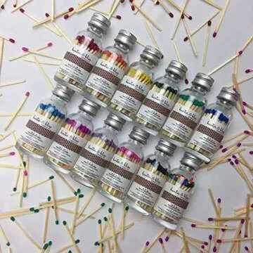 Banter & Bliss™ Match Bottle with Striker · 60 Rainbow Multi-Color Safety Matches