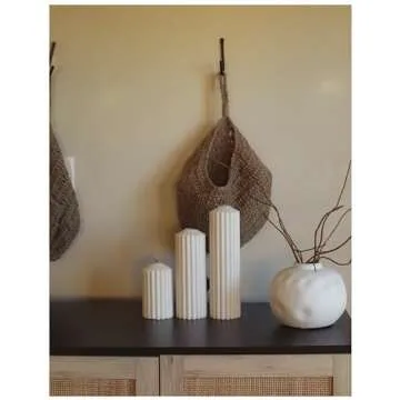 LAWA Handmade Ribbed Peak Pillar Candle - Elegant Decor Idea