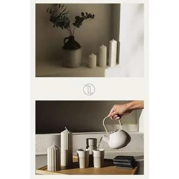 LAWA Handmade Ribbed Peak Pillar Candle - Elegant Decor Idea