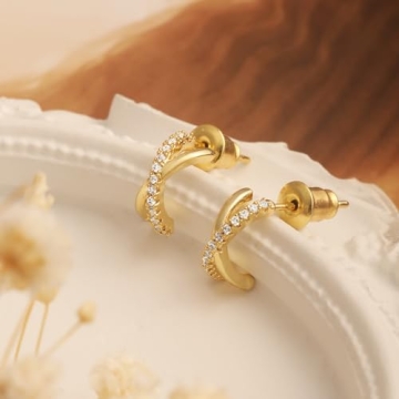 Risamil Dainty Gold Earrings for Women - Trendy Studs