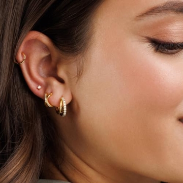Risamil Dainty Gold Earrings for Women - Trendy Studs