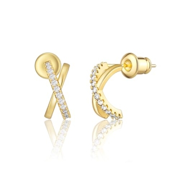Risamil Dainty Gold Earrings for Women - Trendy Studs