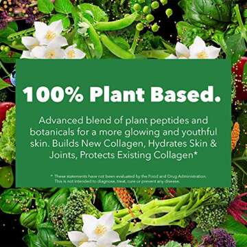 PlantFusion Collagen Beauty Plant Peptides Powder | Vegan Collagen Supplement for Skin Hydration, Elasticity, and More Glowing and Youthful Skin| Gluten-Free, Non-GMO |Peach Mango, 6.35 Ounce