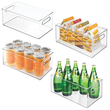 mDesign Deep Plastic Kitchen Storage Organizer Bin Set - Wide Versatile Storage Bins for Kitchen, Pa...