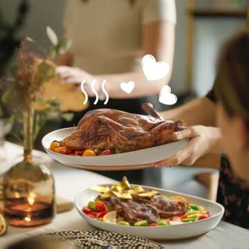 Sweese Oval Serving Platters, 14.5 Inch Dove Grey Porcelain Serving Platters for Party, Large Oval Serving Trays Serving Plates for Fish Dish, Steak, Restaurant, Dessert Shop, Set of 2