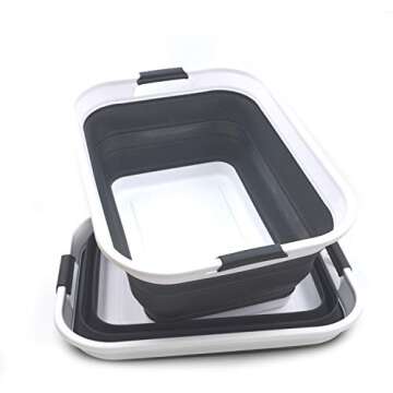 SAMMART 42L(11 gallon) Set of 2 Collapsible Plastic Laundry Basket-Foldable Pop Up Storage Container...