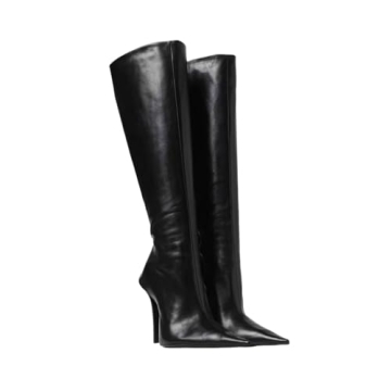 THWSXHFF High Heels Women's Knee High Boots Pointed Toe Stiletto Zipper Pumps Fashion Party Dress Sh...