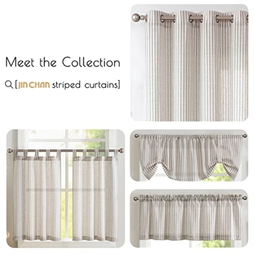 Jinchan Striped Tier Curtains - Elegantly Rustic Designs
