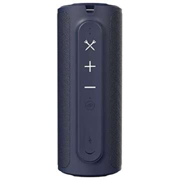 Blue Tees Golf The Player Magnetic Bluetooth Speaker Securely Attaches to Golf Cart - IPX7 Waterproof - USB Charge Out - Navy