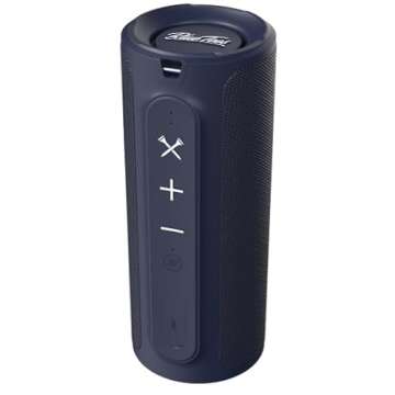 Blue Tees Golf The Player Magnetic Bluetooth Speaker Securely Attaches to Golf Cart - IPX7 Waterproof - USB Charge Out - Navy