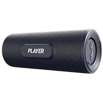 Blue Tees Golf The Player Magnetic Bluetooth Speaker Securely Attaches to Golf Cart - IPX7 Waterproof - USB Charge Out - Navy