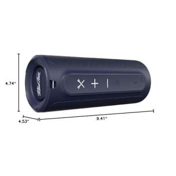 Blue Tees Golf The Player Magnetic Bluetooth Speaker Securely Attaches to Golf Cart - IPX7 Waterproof - USB Charge Out - Navy