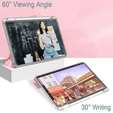 Feams Case for iPad (A16) 11th Generation 11 Inch 2025, iPad 10th Generation Case 10.9 Inch 2022, Slim iPad A16 /10th Gen Case Clear Back Cover with Pencil Holder & Auto Sleep, Pink Marble