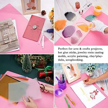 Gartful Pink Oversize Silicone Mat 27.6" x 19.7", Silicone Sheet for Crafts, Nail Arts, Painting, Epoxy Resin Jewelry Casting Mat, Countertop Protector, Table Placemat Pad, Nonstick Nonskid