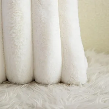 Neelvin Cream White Faux Fur Pillow Covers Set of 2