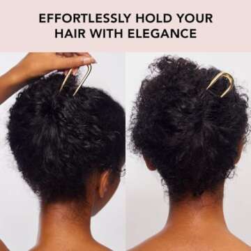 Kitsch Metal French Hair Pin for Women, Hair Fork for Buns, French Twist Pin for Easy Hairstyle, Perfect for Long and Thick Hairs - 2pcs Gold