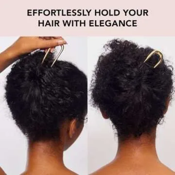 Kitsch Metal French Hair Pin for Women, Hair Fork for Buns, French Twist Pin for Easy Hairstyle, Perfect for Long and Thick Hairs - 2pcs Gold