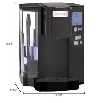 Cuisinart Coffee Maker, Single Serve 72-Ounce Reservoir Coffee Machine, Programmable Brewing & Hot Water Dispenser, Stainless Steel SS-10MBP1, Black