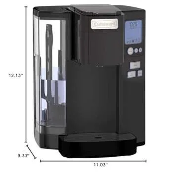 Cuisinart Coffee Maker, Single Serve 72-Ounce Reservoir Coffee Machine, Programmable Brewing & Hot Water Dispenser, Stainless Steel SS-10MBP1, Black