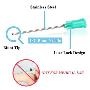 Shintop 10pcs 5ml Syringe with 18Ga 1.5 Inches Blunt Tip Needles for Experiments, Industrial Use