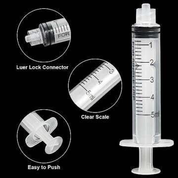 Shintop 10pcs 5ml Syringe with 18Ga 1.5 Inches Blunt Tip Needles for Experiments, Industrial Use