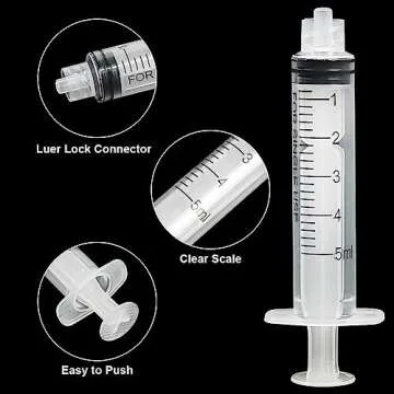 Shintop 10pcs 5ml Syringe with 18Ga 1.5 Inches Blunt Tip Needles for Experiments, Industrial Use